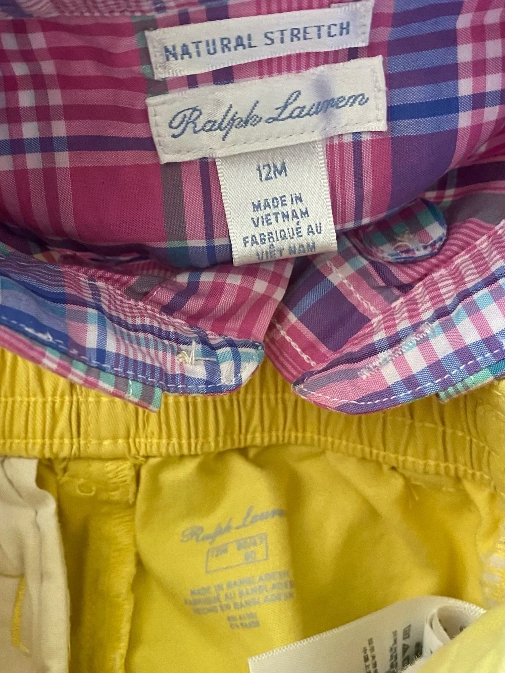 Ralph Lauren Squared Plaid Button-Down Shirt with Twill Straight Pants Set